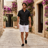Men’s Linen Short Sleeve Shirt & Shorts Set