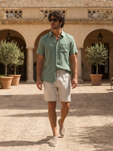 Men’s Linen Short Sleeve Shirt & Shorts Set