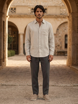 Men's Linen Long Sleeve Shirt and Pants Set