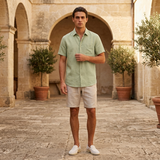 Men’s Linen Short Sleeve Shirt & Shorts Set