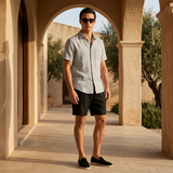 Men’s Linen Short Sleeve Shirt and Shorts Set