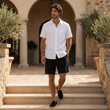 Men’s Linen Short Sleeve Shirt & Shorts Set