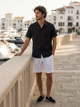 Men’s Linen Short Sleeve Shirt & Shorts Set