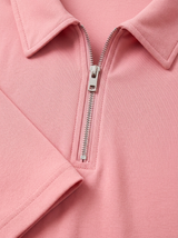 Men's Navy Cotton Zip Polo Shirt