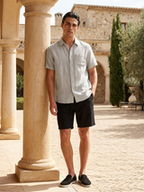 Men’s Linen Short Sleeve Shirt and Shorts Set