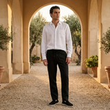 Men’s Linen Long Sleeve Shirt & Trousers Set