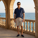 Men’s Linen Short Sleeve Shirt and Shorts Set