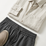 Men's Linen Long Sleeve Shirt and Pants Set