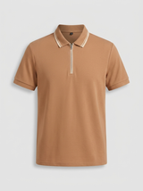 Men’s Cotton Quarter-Zip Polo Shirt