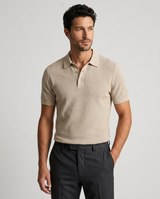 Men's Textured Cotton Polo Shirt