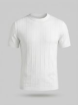 Men's Ribbed Short-Sleeve Knit Sweater