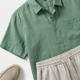 Men’s Linen Short Sleeve Shirt & Shorts Set