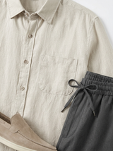 Men's Linen Long Sleeve Shirt and Pants Set