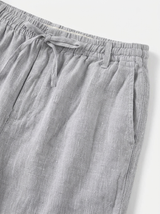 Men's White Linen Tailored Shorts