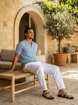 Men's Ribbed Knit Polo Shirt