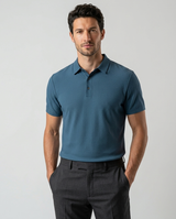 Men's Textured Cotton Polo Shirt