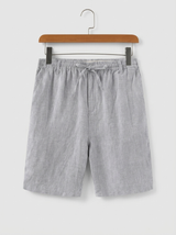 Men's White Linen Tailored Shorts