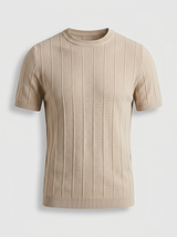 Men's Ribbed Short-Sleeve Knit Sweater