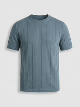 Men's Ribbed Short-Sleeve Knit Sweater