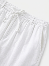Men's White Linen Tailored Shorts