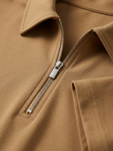 Men's Navy Cotton Zip Polo Shirt