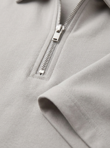 Men's Navy Cotton Zip Polo Shirt