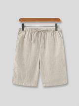 Men's White Linen Tailored Shorts