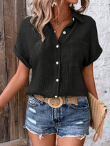 Montarello Women’s Textured Button-Up Summer Shirt