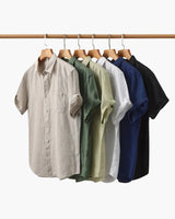 Men's Black Linen Short Sleeve Shirt