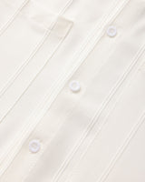 Men's White Striped Cotton Long Sleeve Shirt