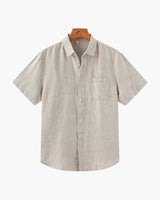 Men's Black Linen Short Sleeve Shirt