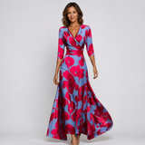 Women's Floral Maxi Wrap Dress - Garden Print
