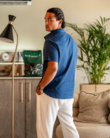 Men's Black Linen Short Sleeve Shirt
