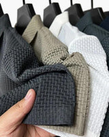 Men's Charcoal Textured Cotton Polo Shirt