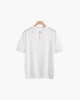 Men's Beige Knit Polo Shirt