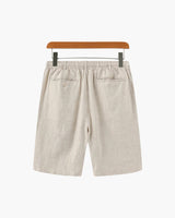 Men's White Linen Tailored Shorts