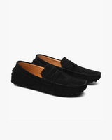 Men's Navy Suede Penny Driver Loafers