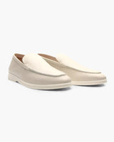 Men's Navy and Gray Textured Leather Loafers