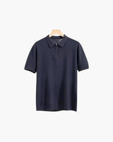 Men's Beige Knit Polo Shirt