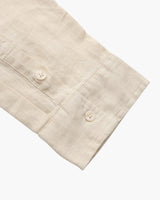 Men's Cream Linen Long Sleeve Shirt