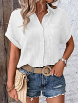 Montarello Women’s Textured Button-Up Summer Shirt