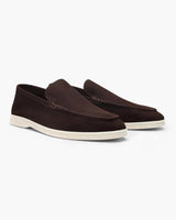Men's Navy and Gray Textured Leather Loafers