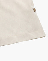 Men's Cream Short Sleeve Linen Polo Shirt