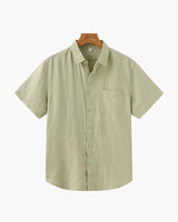 Men's Black Linen Short Sleeve Shirt