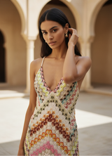 Women's Sequin Chevron Evening Maxi Dress