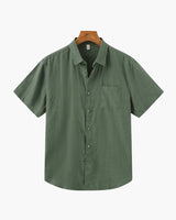 Men's Black Linen Short Sleeve Shirt