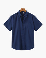 Men's Black Linen Short Sleeve Shirt