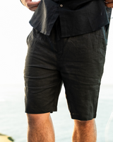 Men's White Linen Tailored Shorts