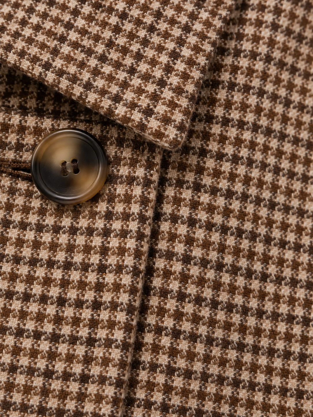 Women's Houndstooth Belted Jacket | Double Breasted Cropped Coat