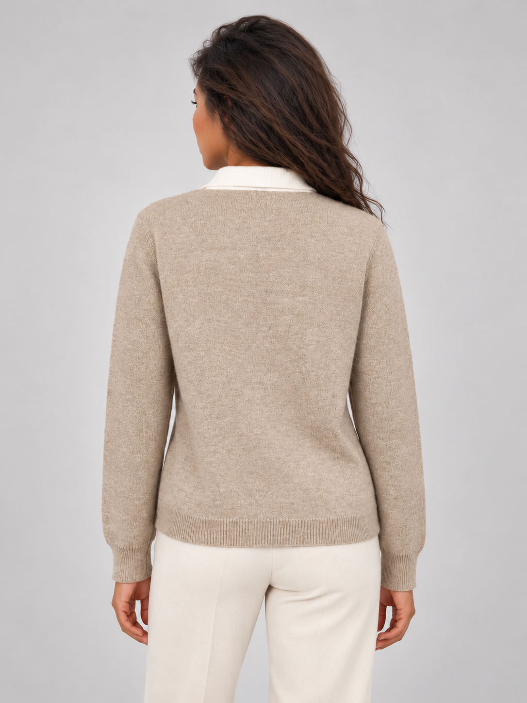 Women's Argyle Polo Jumper | Contrast Collar Knit Sweater